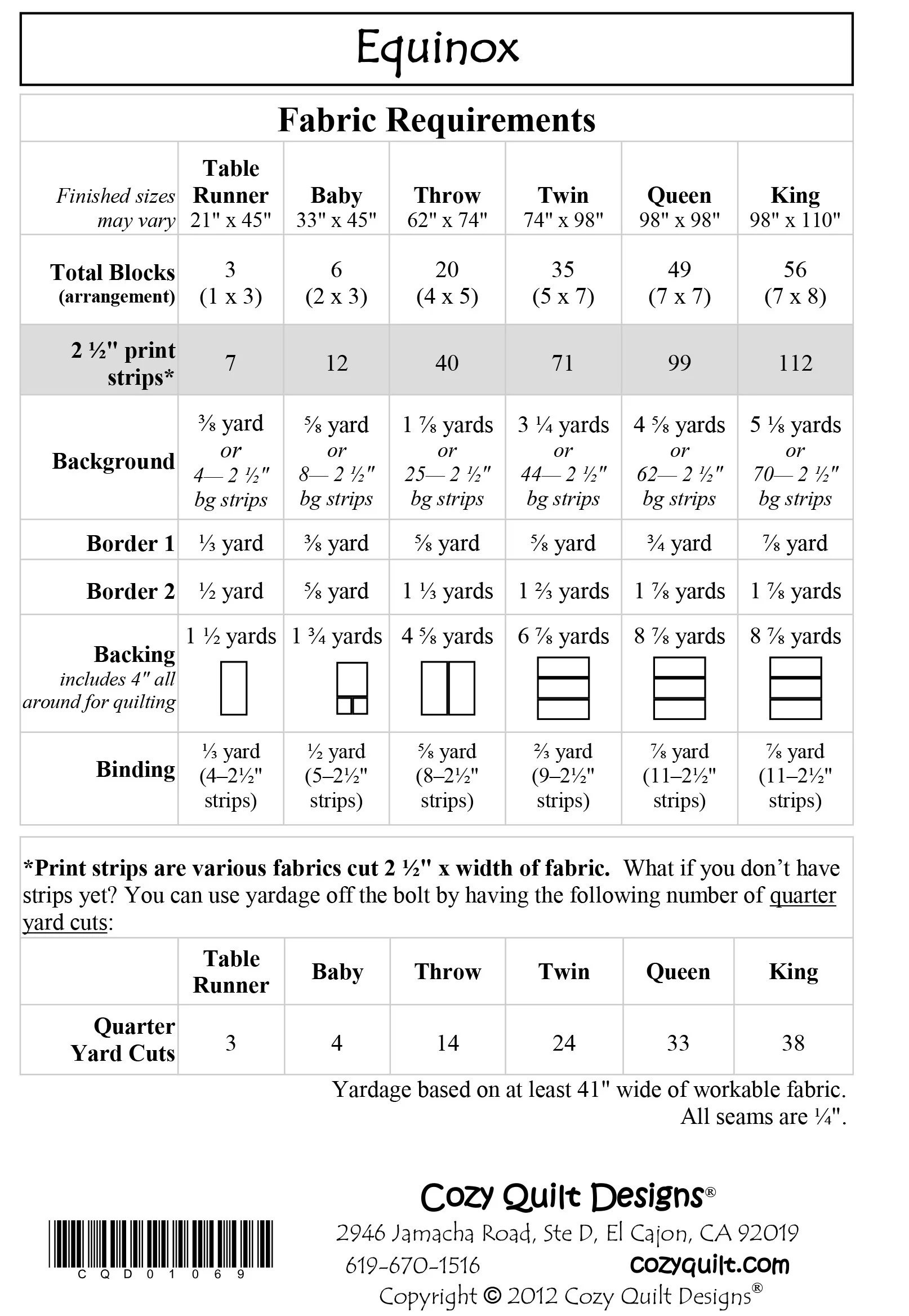 EQUINOX - Cozy Quilt Designs Pattern DIGITAL DOWNLOAD - Image 2