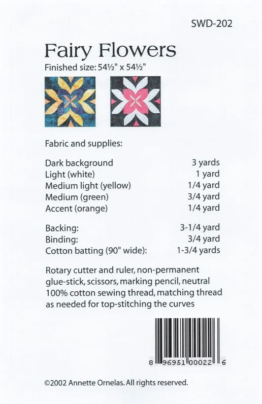 FAIRY FLOWERS - Quilt Pattern By Southwind Designs SWD-202 - Image 2
