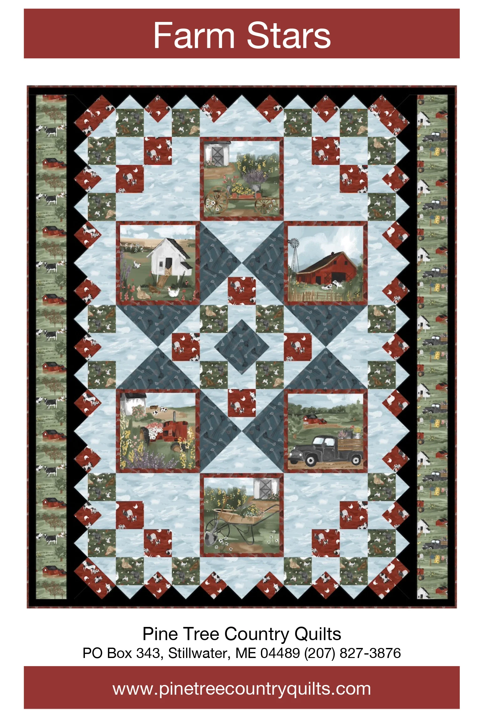 FARM STARS - Pine Tree Country Quilts Pattern - DIGITAL DOWNLOAD