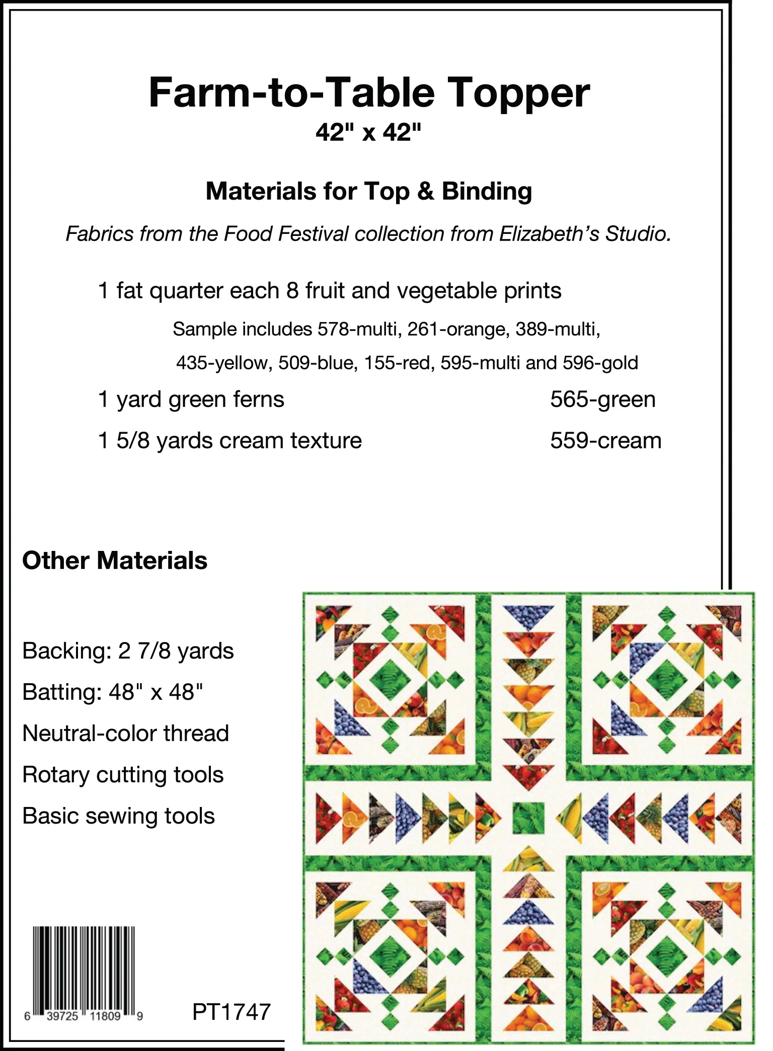 FARM-TO-TABLE TOPPER - Pine Tree Country Quilts Pattern - DIGITAL DOWNLOAD - Image 2