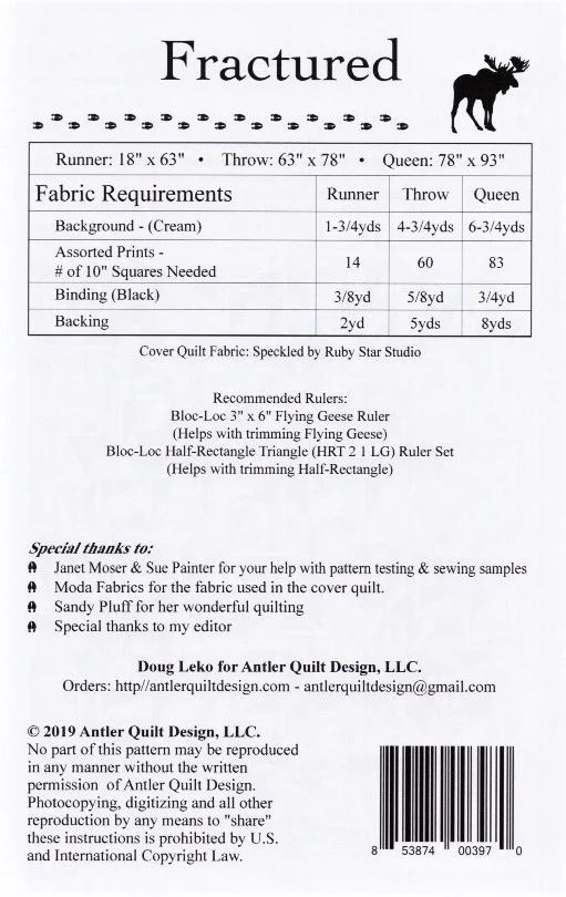 FRACTURED - Antler Quilt Design Pattern AQD 0265 - Image 2