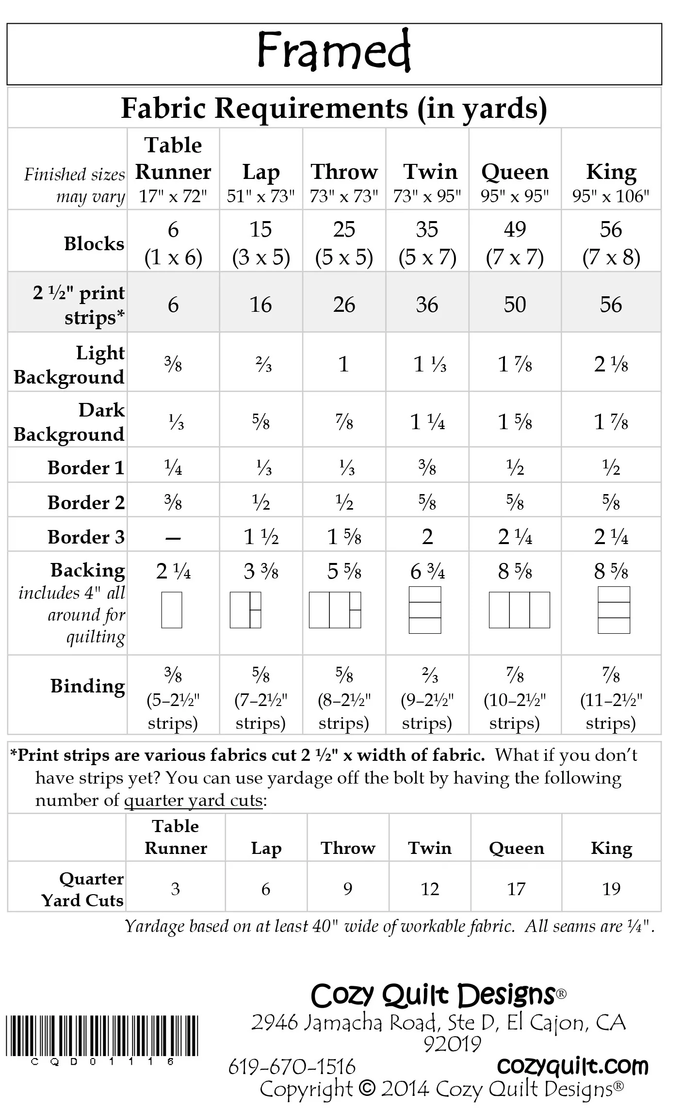 FRAMED - Cozy Quilt Designs Pattern DIGITAL DOWNLOAD - Image 2