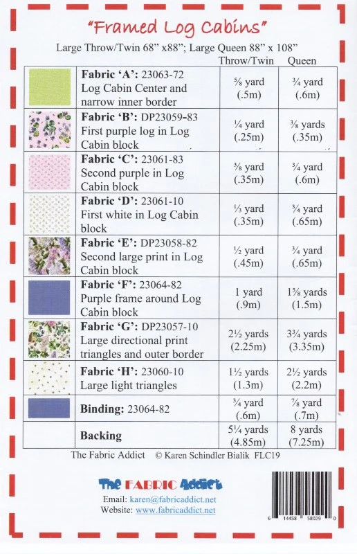 FRAMED LOG CABINS -  Quilt Pattern from The Fabric Addict Featuring Chelsea Prints - Image 2