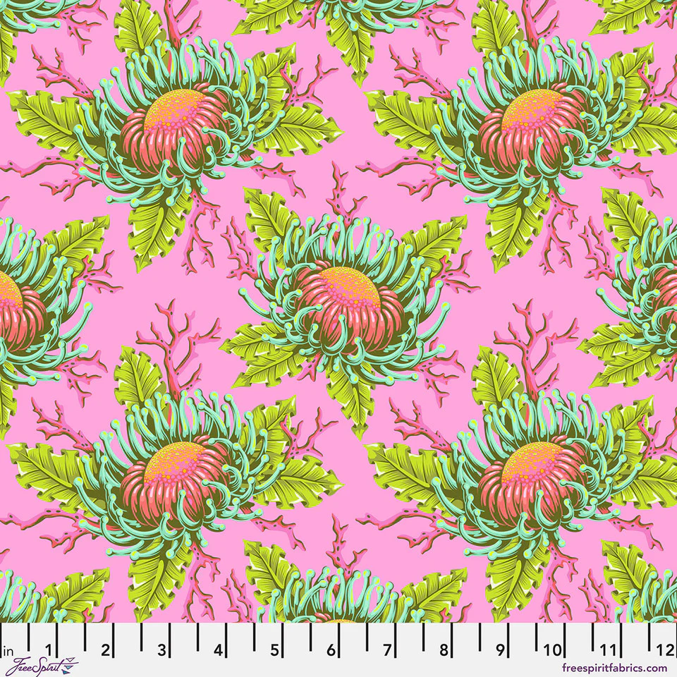 Free Spirit Floral Reef PWTP265 Coralline Friends & Anemones By The Yard