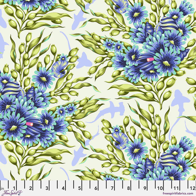 Free Spirit Floral Reef PWTP267 Marine Shadow Sharks By The Yard