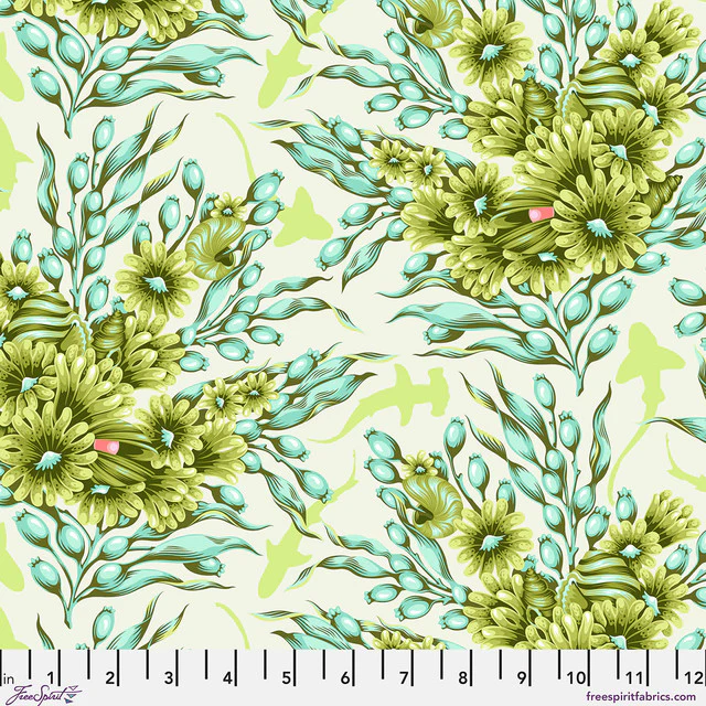 Free Spirit Floral Reef PWTP267 Seagrass Shadow Sharks By The Yard