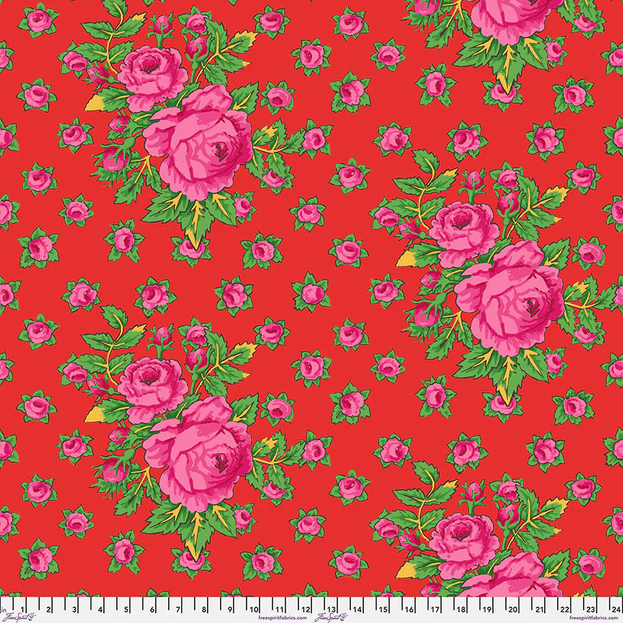 Free Spirit Kaffe Fassett Collective PWGP212 Red Rosie By The Yard