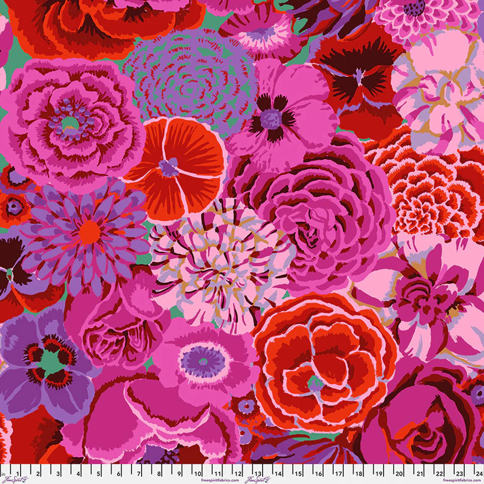 Free Spirit Kaffe Fassett EXTRA WIDE QBGP012 Magenta Bekah 108" WIDE - 3 YARD CUT