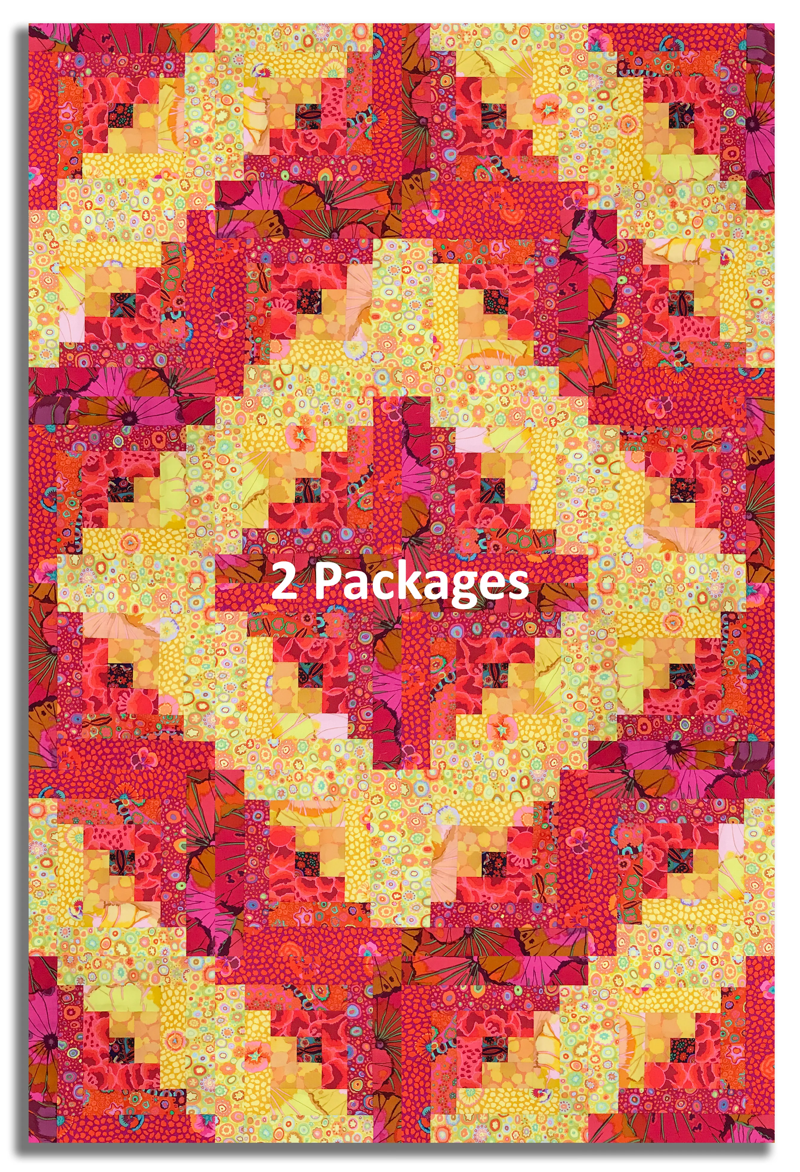 Free Spirit Kaffe Fassett Pre-cut 12 Block Log Cabin Quilt Kit - Bougainvillea - Image 4