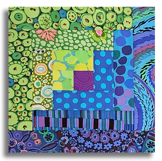 Free Spirit Kaffe Fassett Pre-cut 12 Block Log Cabin Quilt Kit - Peacock