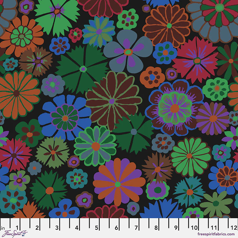 Free Spirit Kaffe Fassett PWGP204 Dark Folk Flower By The Yard