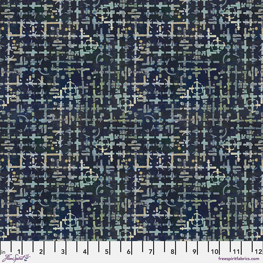 Free Spirit On Your Mark PWSE043 Indigo Maze By The Yard