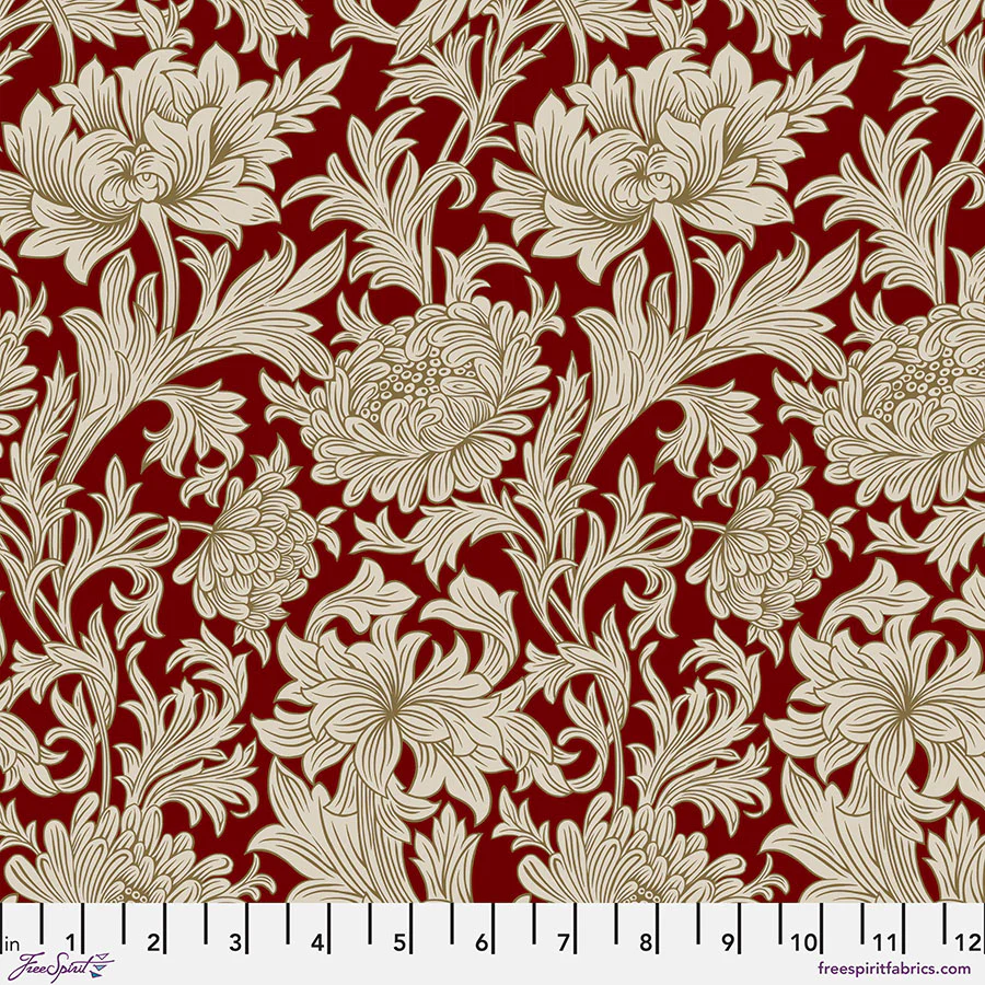 Free Spirit Oxford Holiday PWWM080 Crimson Chrysanthemum Tonal By The Yard