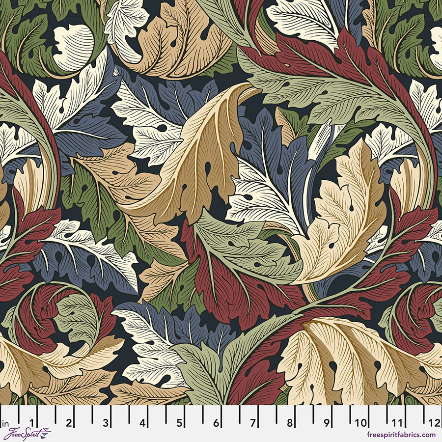 Free Spirit Oxford Holiday PWWM127 Ink Medium Acanthus By The Yard
