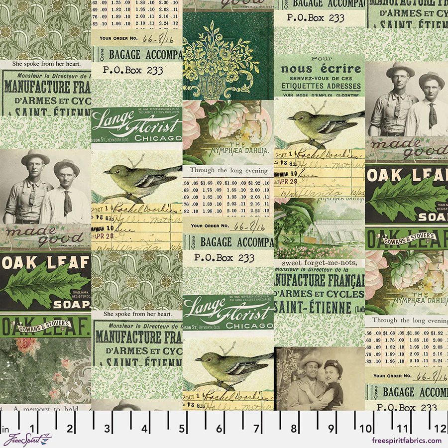 Free Spirit Palette PWTH260 Green Collage By The Yard