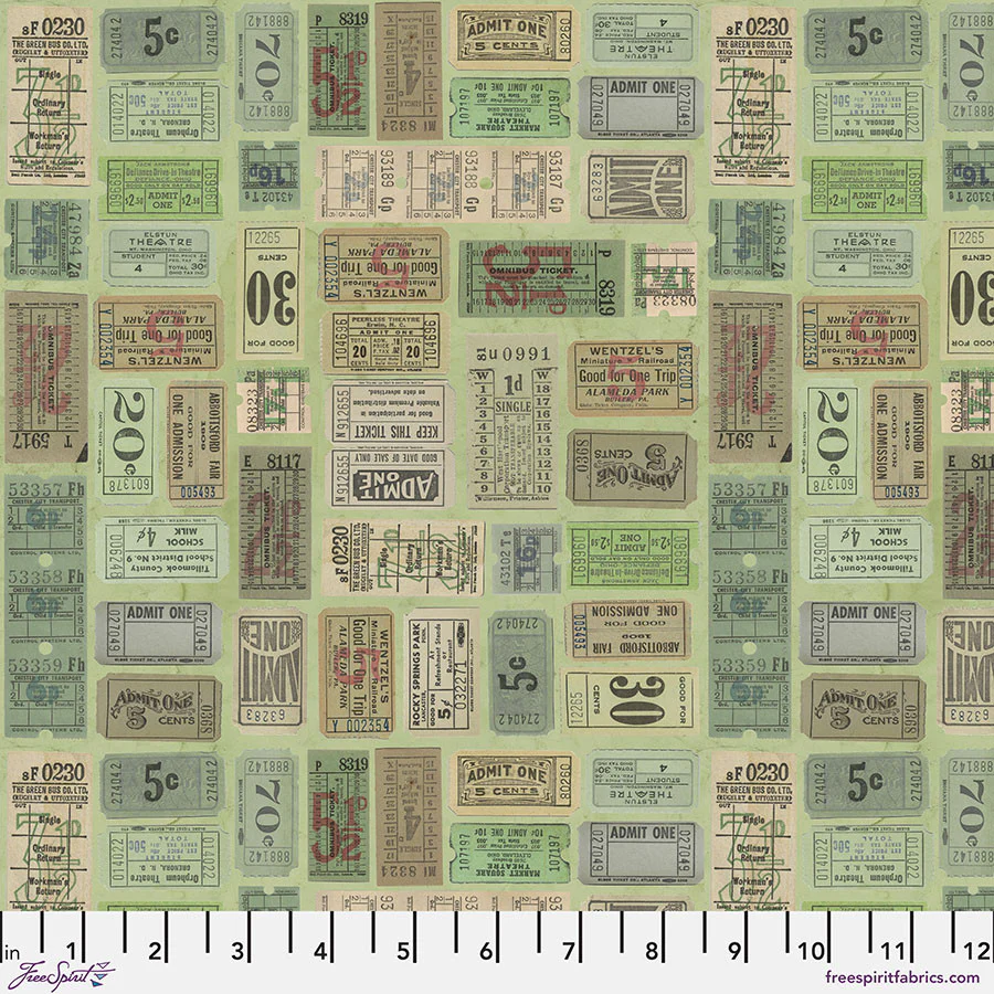 Free Spirit Palette PWTH262 Green Tickets By The Yard