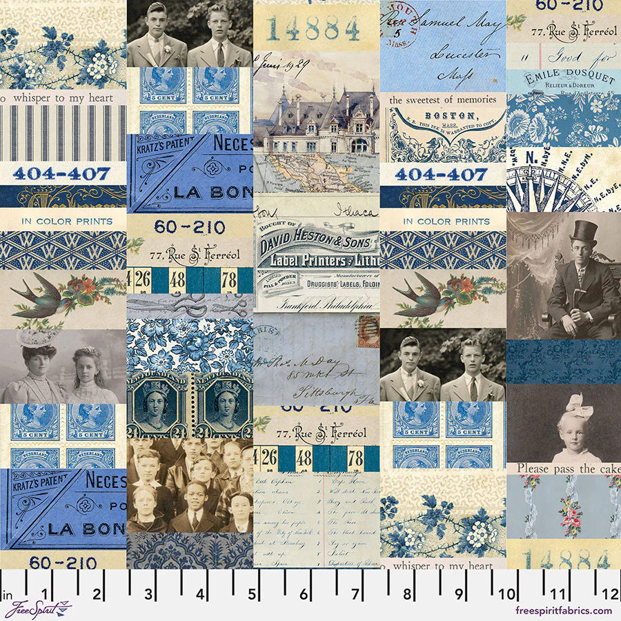 Free Spirit Palette PWTH290 Indigo Collage By The Yard