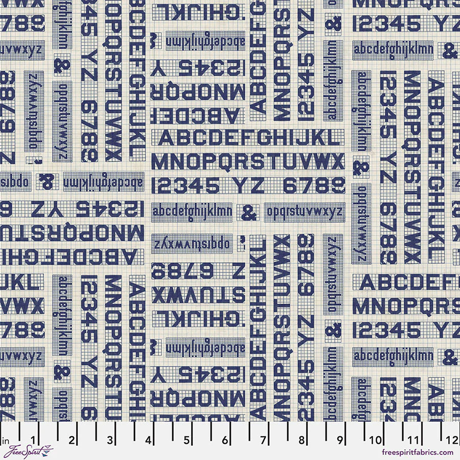 Free Spirit Palette PWTH295 Indigo Typography By The Yard