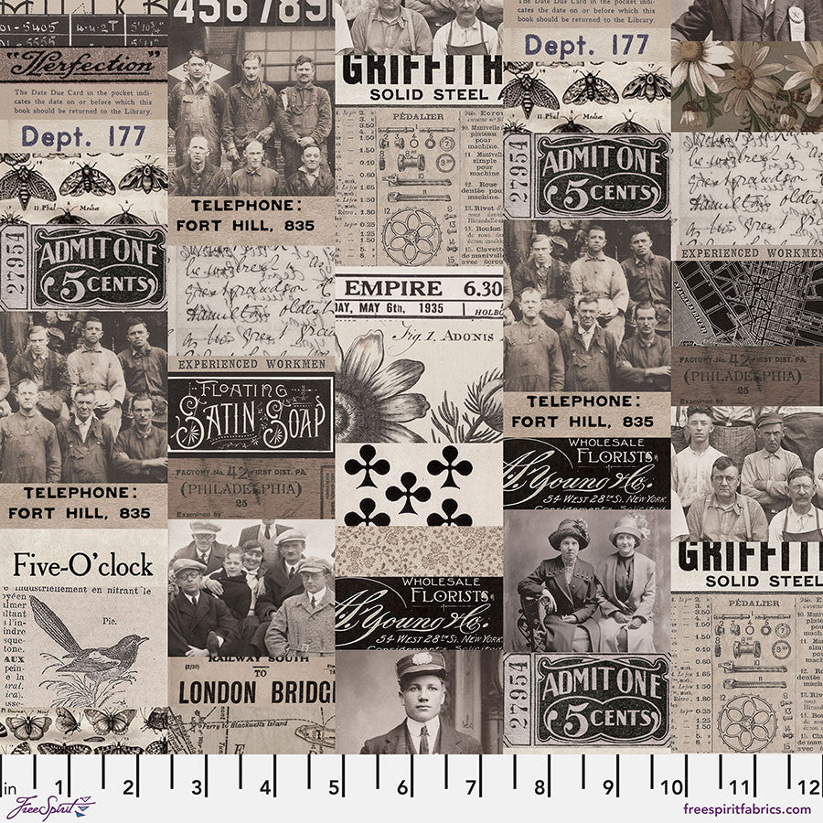 Free Spirit Palette PWTH310 Charcoal Collage By The Yard