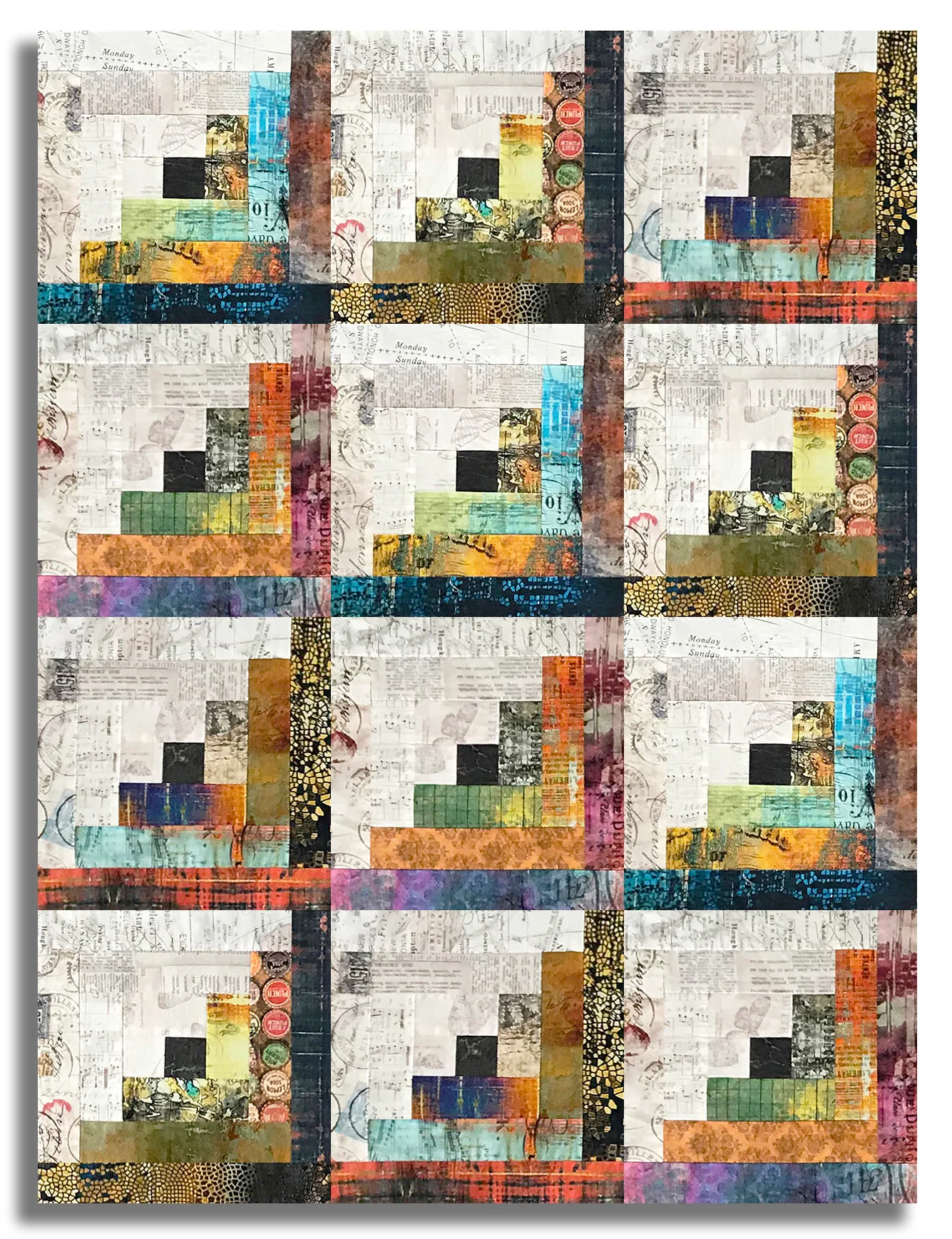 Free Spirit Pre-cut 12 Block Log Cabin Quilt Kit - Abandoned - Image 3