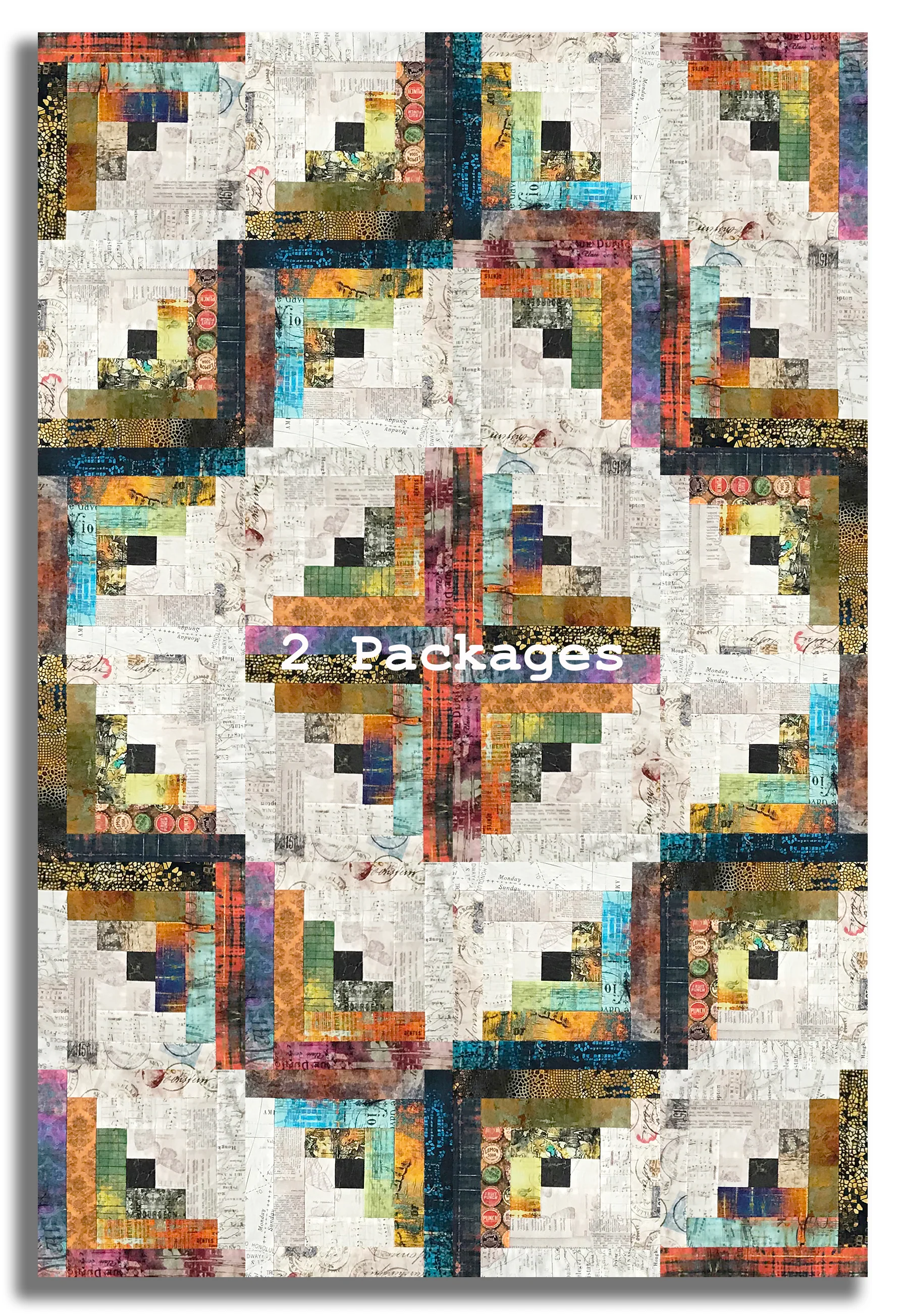 Free Spirit Pre-cut 12 Block Log Cabin Quilt Kit - Abandoned - Image 5