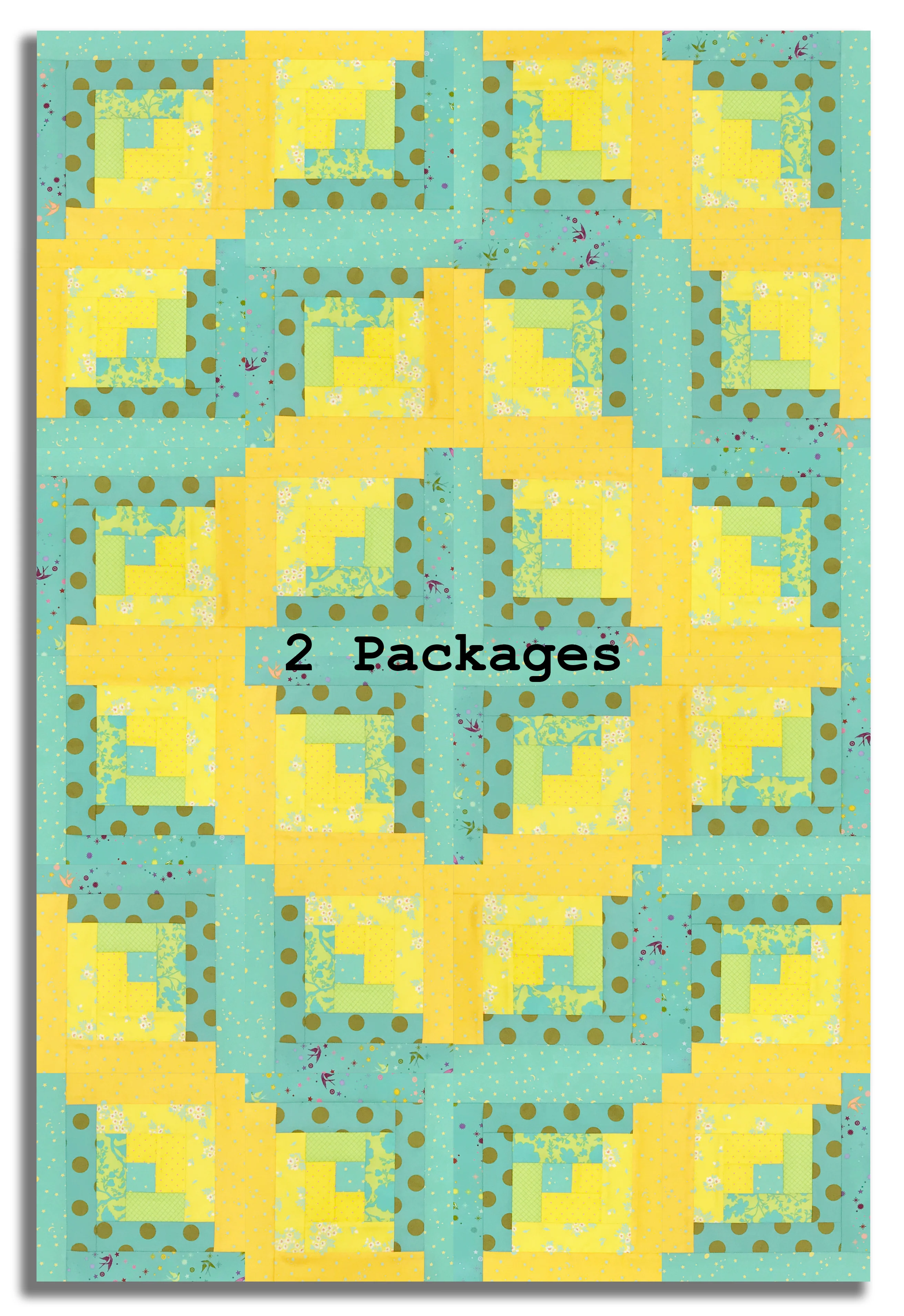Free Spirit Pre-cut 12 Block Log Cabin Quilt Kit - Tula's True Colors - Seaglass - Image 4