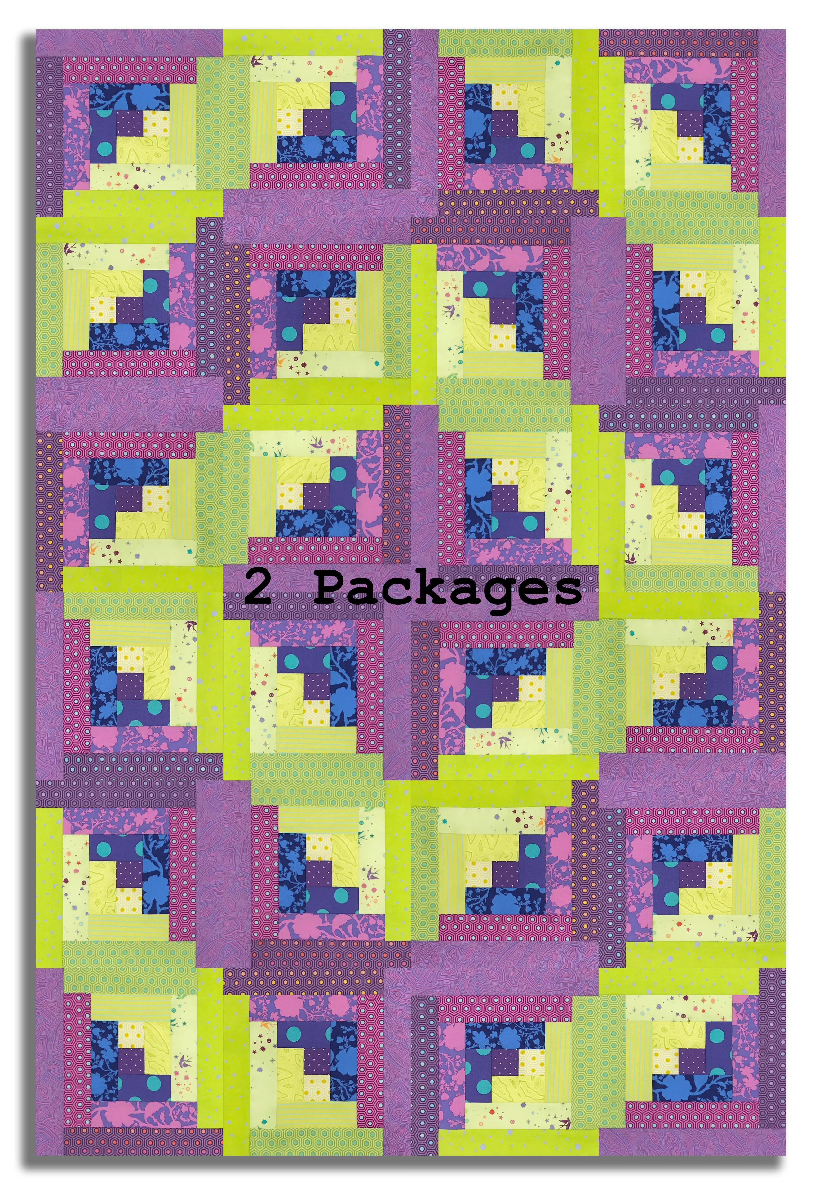 Free Spirit Pre-cut 12 Block Log Cabin Quilt Kit - Tula's True Colors - Thistle - Image 4