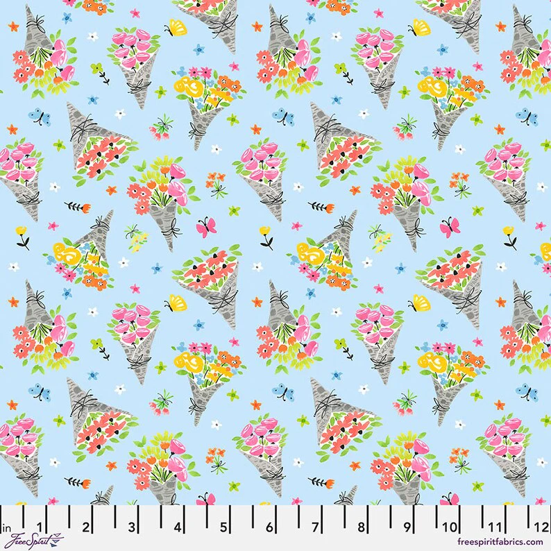 Free Spirit Bonjour Paris PWAK018 Sky Daily Bouquet By The Yard