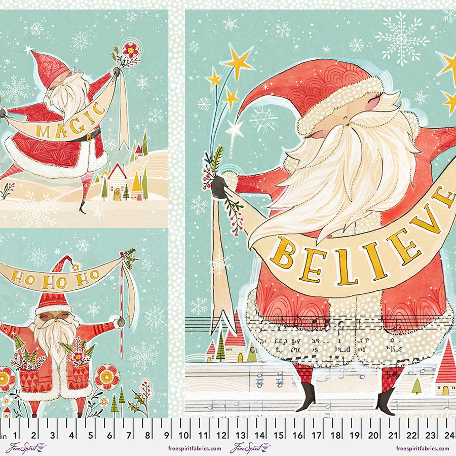 Free Spirit Love Santa PWCD027 Santa Wishes PANEL By The PANEL (Not Strictly By The Yard)