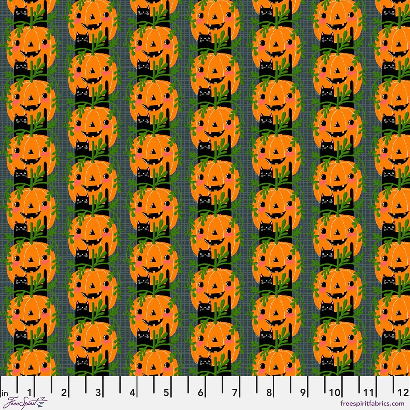 Free Spirit PWCD150 XGray Kitty Rows By The Yard