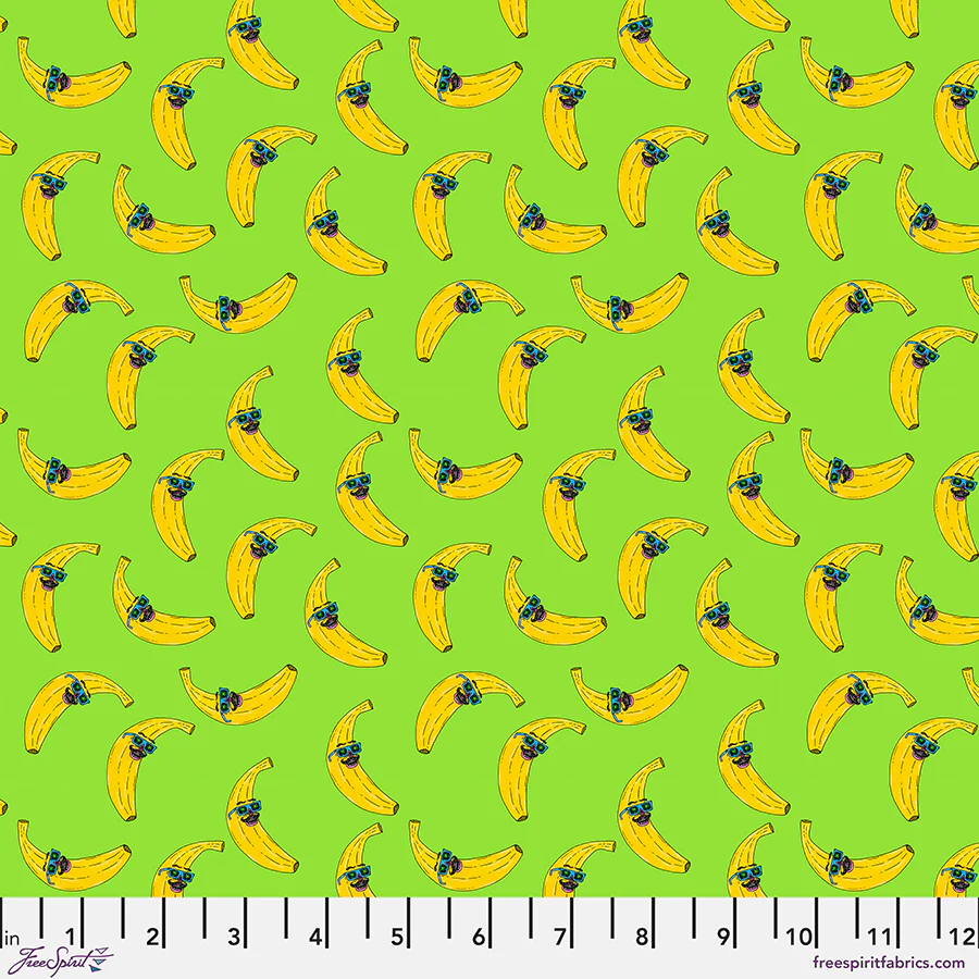 Free Spirit MulgaKongz PWMU021 XGreen Bounding Bananas By The Yard