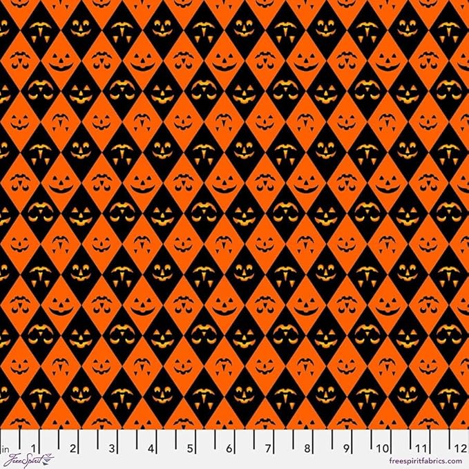Free Spirit PWRH116 Orange Jack of Diamonds By The Yard