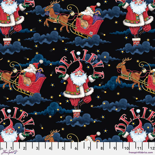 Free Spirit So Much Joy! PWMY012 Black Believe Santa By The Yard