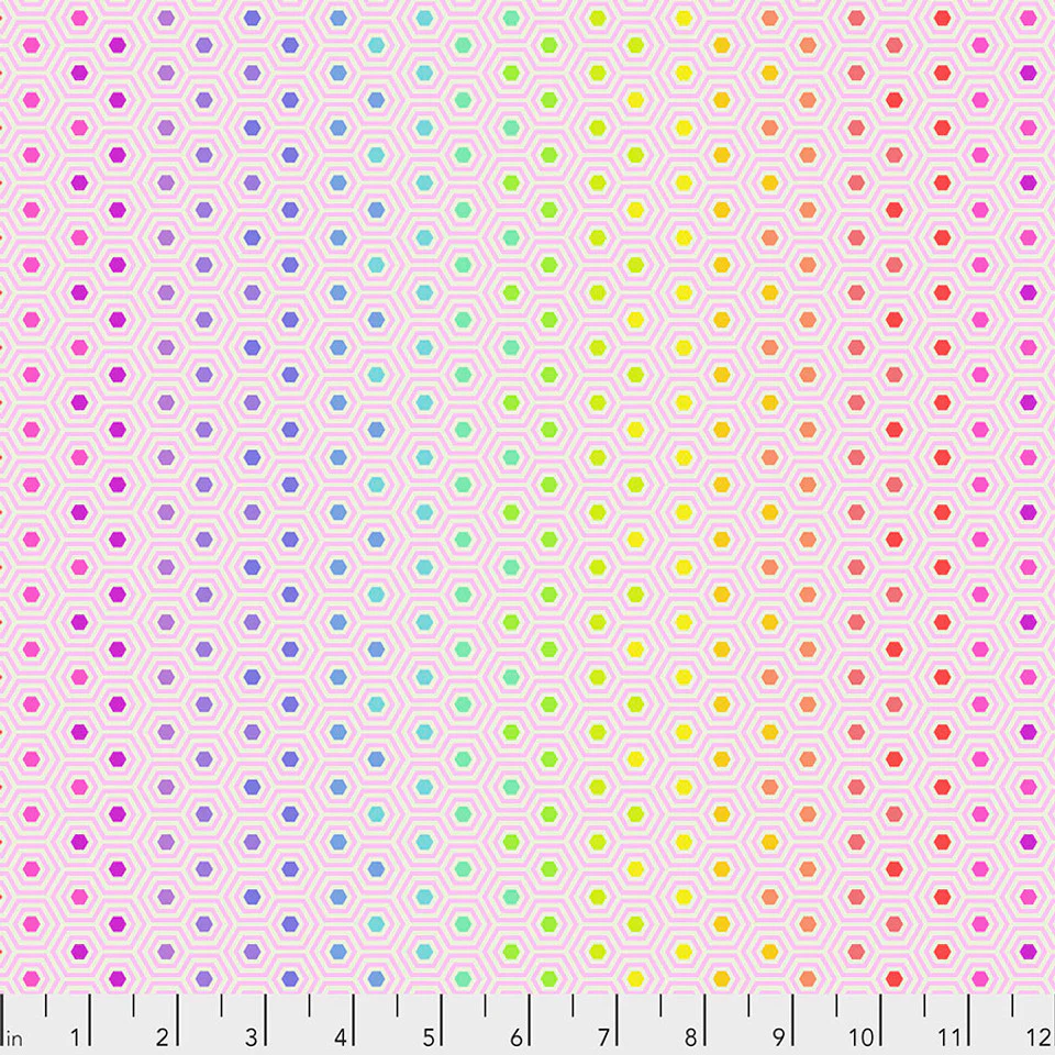 Free Spirit Tula's True Colors PWTP151 Shell Hexy Rainbow By The Yard