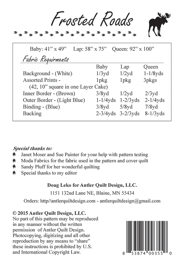 FROSTED ROADS - Antler Quilt Design Pattern - Image 2