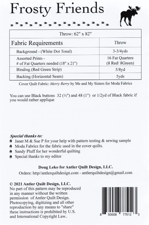 FROSTY FRIENDS - Antler Quilt Design's Quilt Pattern AQD 0278 DIGITAL DOWNLOAD - Image 2