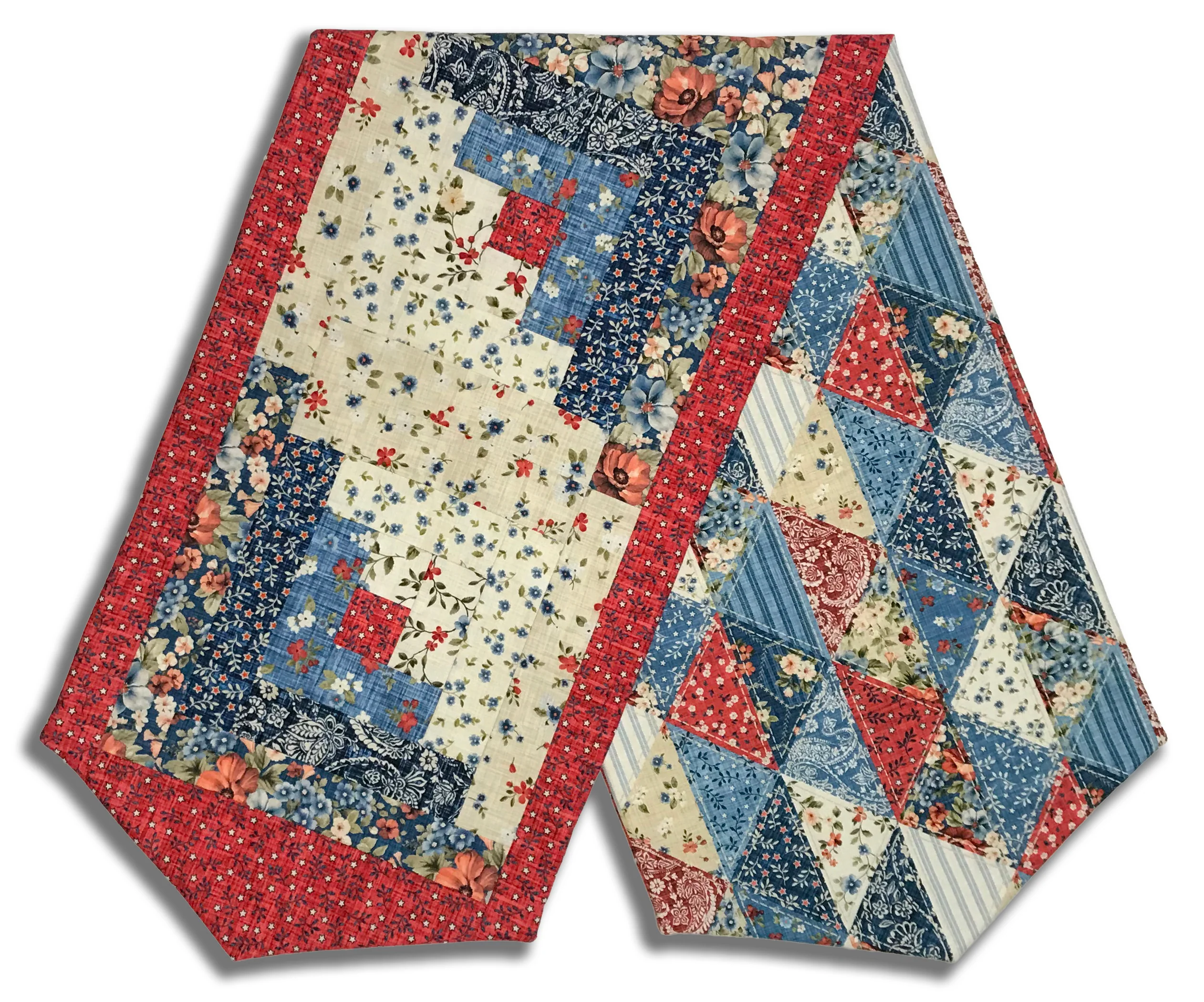 Fully FINISHED Log Cabin Table Runner - Farmhouse Sampler