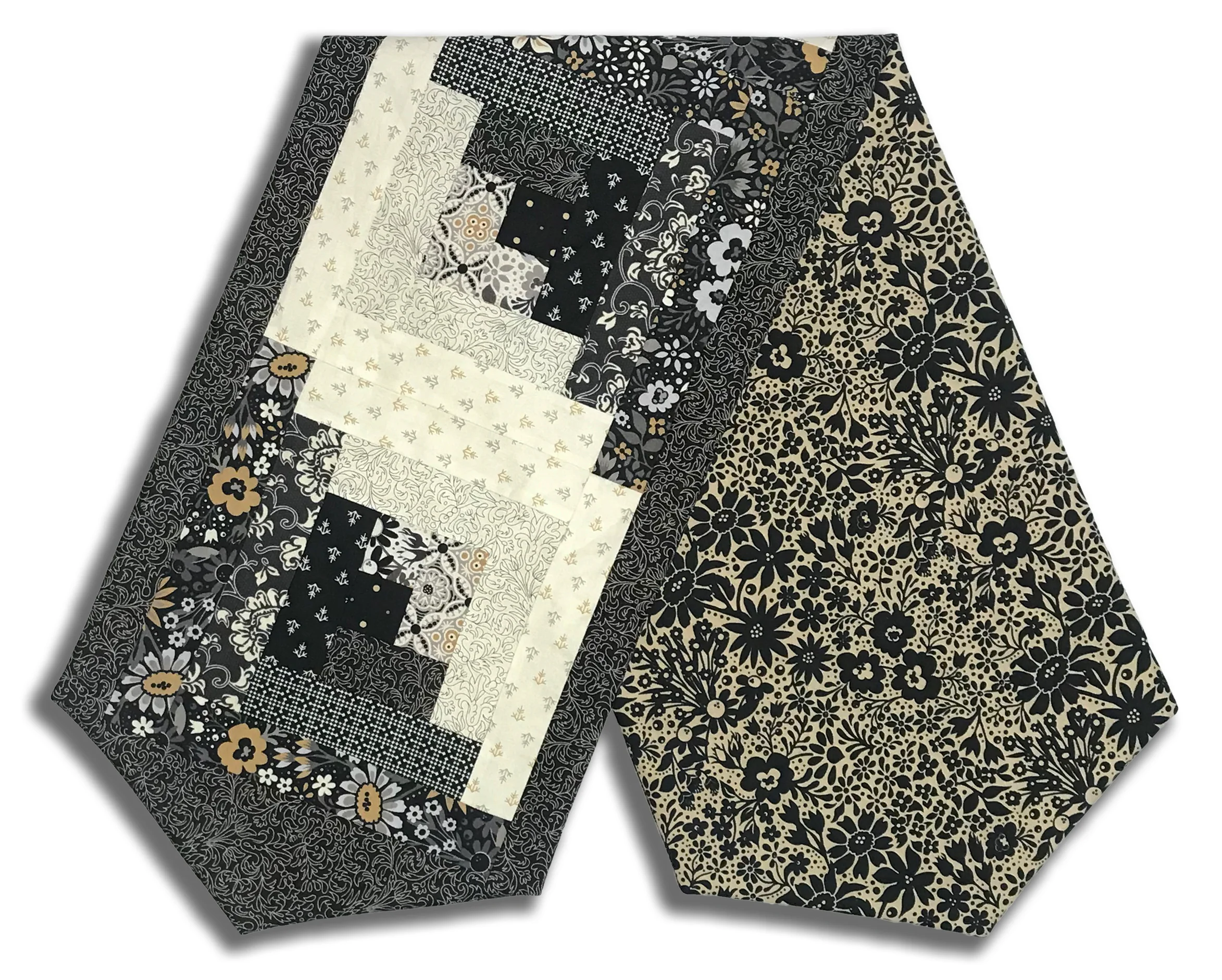 Fully FINISHED Log Cabin Table Runner - Moda - Posh