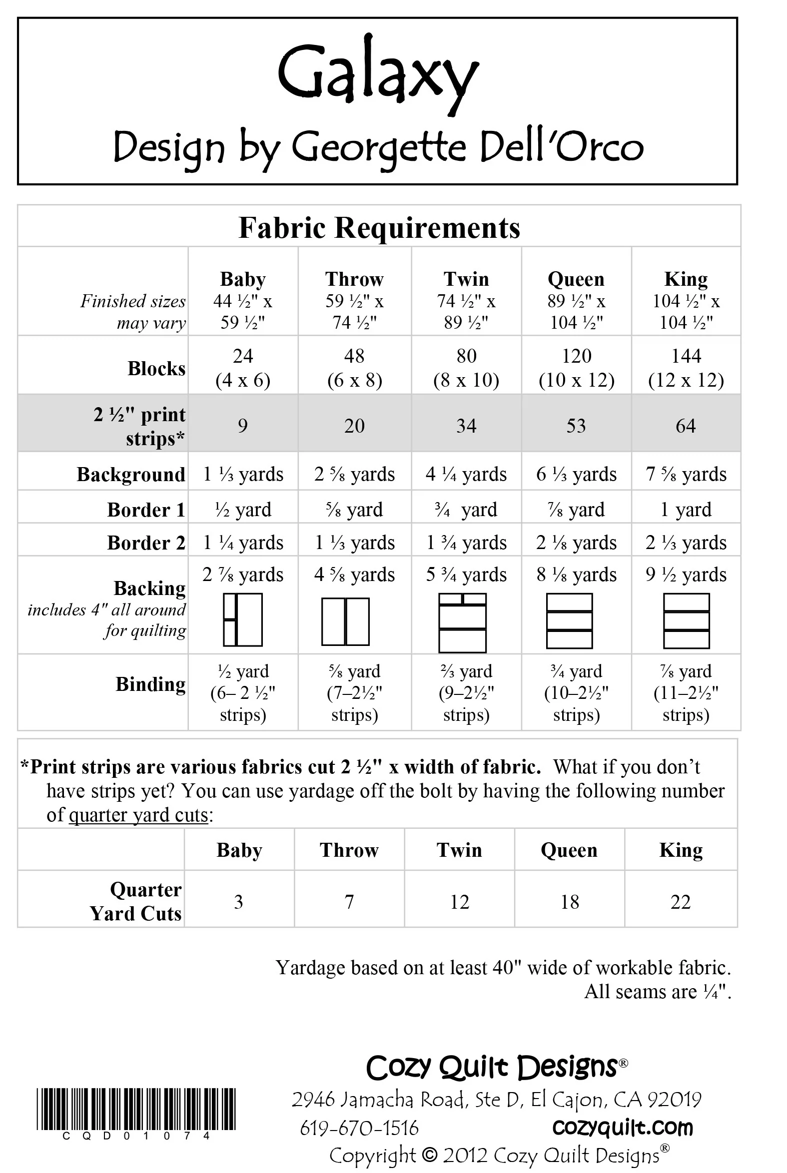 GALAXY - Cozy Quilt Designs Pattern DIGITAL DOWNLOAD - Image 2