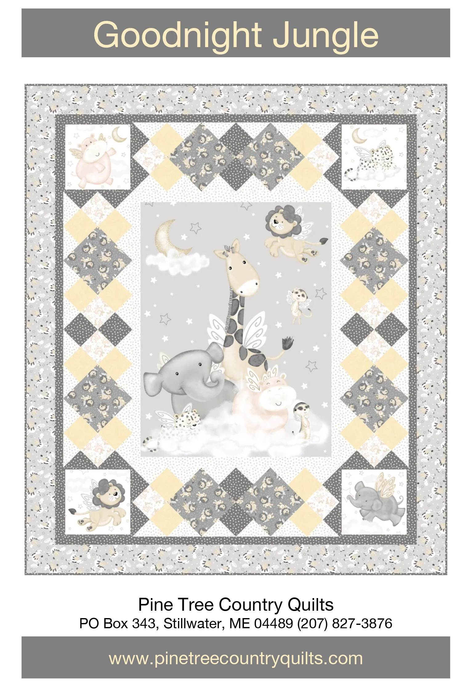 GOODNIGHT JUNGLE - Pine Tree Country Quilts Pattern - DIGITAL DOWNLOAD