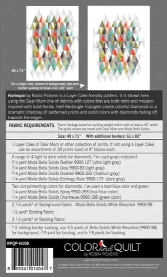 HARLEQUIN - Robin Pickens Quilt Pattern H109 - Image 2