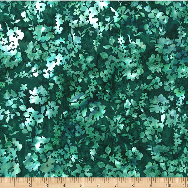 Hoffman Bali Batik Deep Jewels W2592 272 Mallard Medium Floral By The Yard