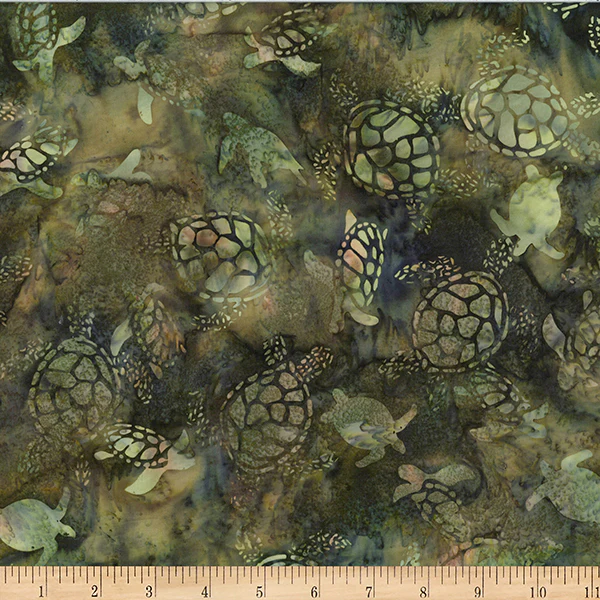 Hoffman Bali Batik Forest Floor W2602 279 Crocodile Turtles By The Yard