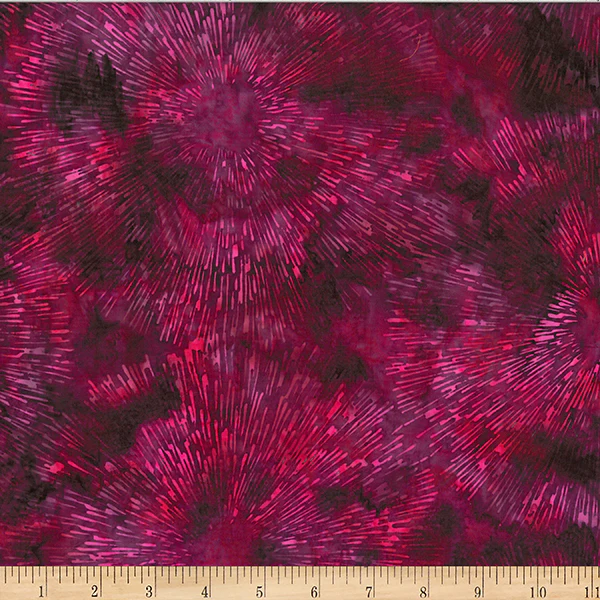 Hoffman Bali Batik Raspberry Swirl W2595 38 Burgundy Burst By The Yard