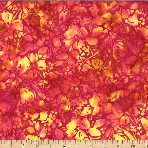Hoffman Bali Batik Sunset Hour W2606 381 Pomegranate Painted Floral By The Yard
