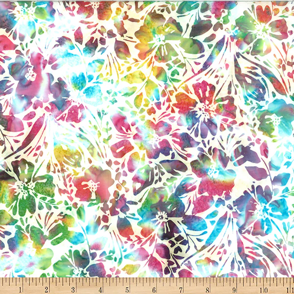 Hoffman Bali Batik Sweet Shoppe W2606 135 Pastel Painted Floral By The Yard