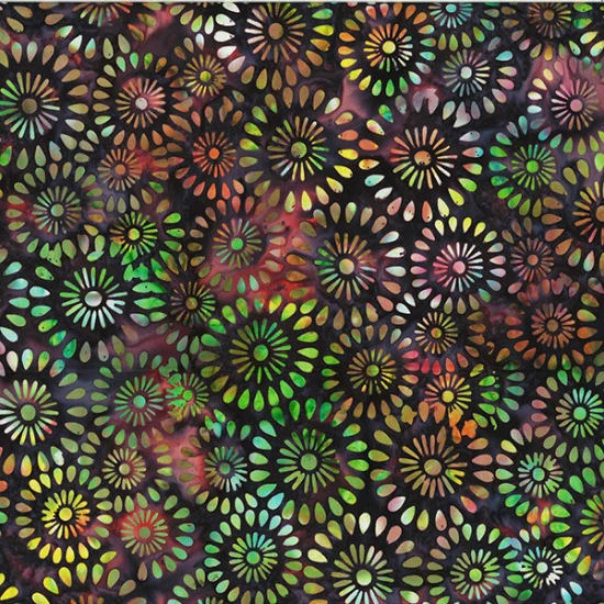Hoffman Bali Batik V2538 540 Woodstock Round Floral By The Yard