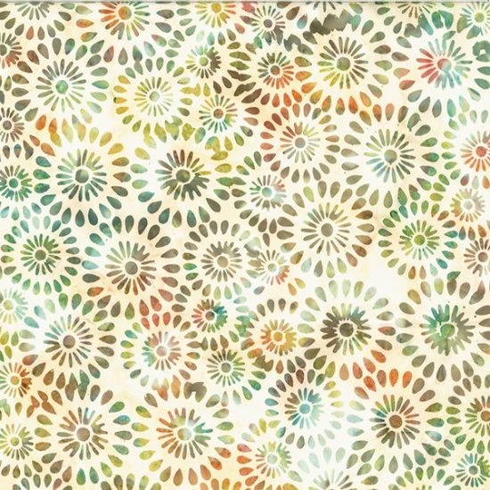 Hoffman Bali Batik V2538 650 Impressionist Round Floral By The Yard
