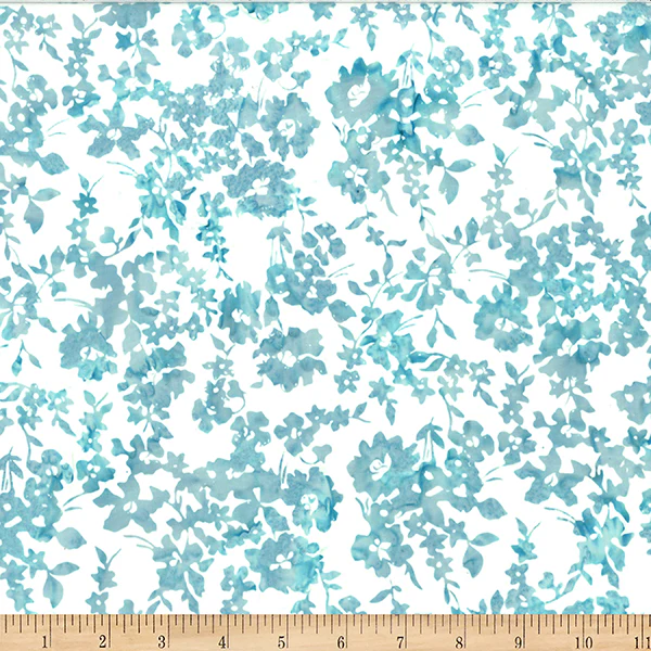 Hoffman Bali Batik W2592 41 Aqua Floral By The Yard