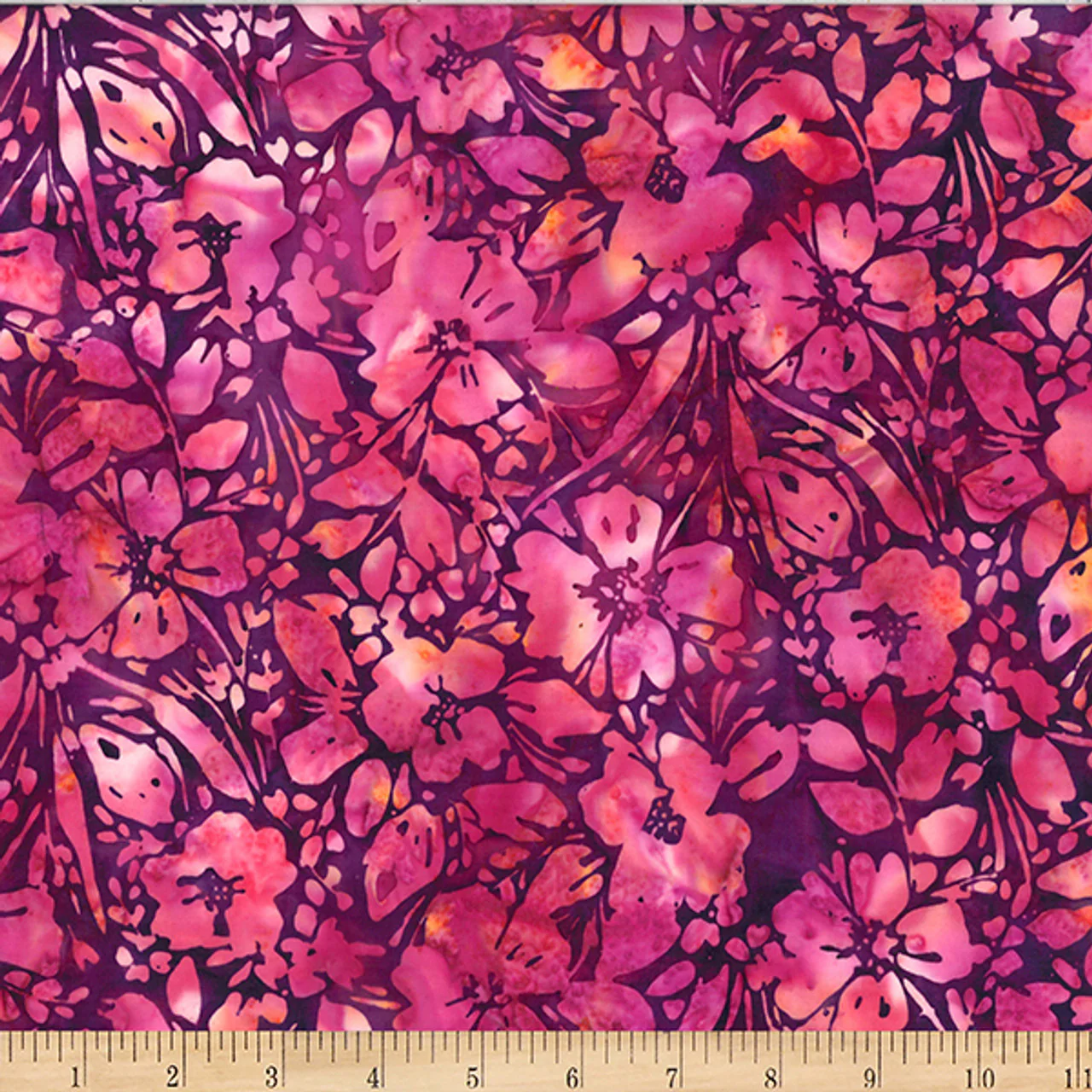 Hoffman Bali Batik W2606 143 Ruby Painted Floral By The Yard